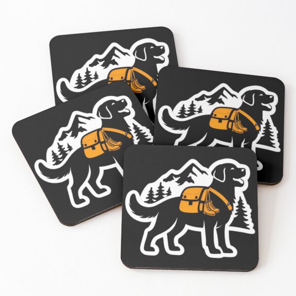 Item preview, Black Lab Hiking Gear Silhouette – Minimal Mountain Badge designed and sold by PawPrintCustom.