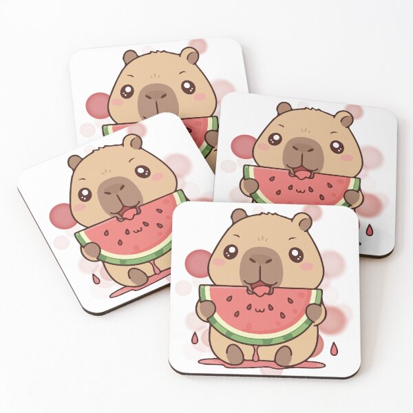 Item preview, Capybara Eating Watermelon – Cute Illustration designed and sold by iamKRUK.