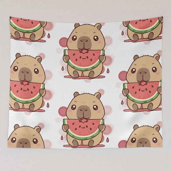 Item preview, Capybara Eating Watermelon – Cute Illustration designed and sold by iamKRUK.