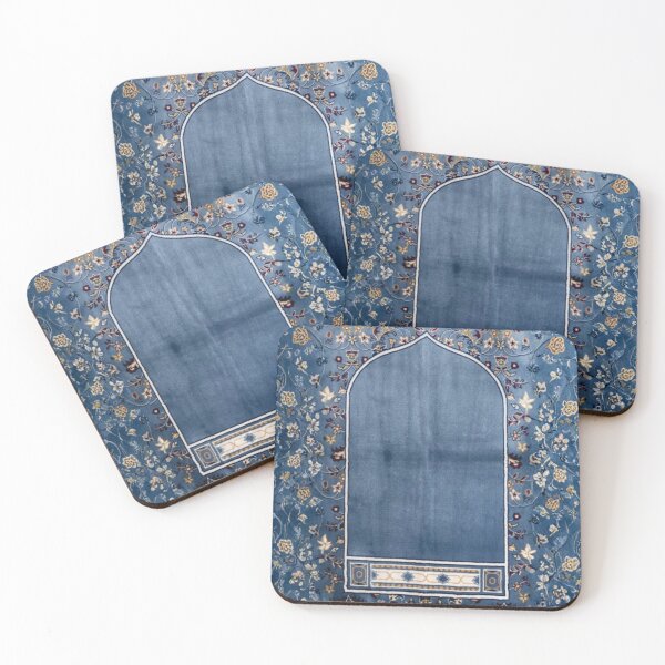 Item preview, Powered by Salah: Floral Mihrab Islamic Prayer Rug Art (Royal Blue V.2) designed and sold by D-Islamic.
