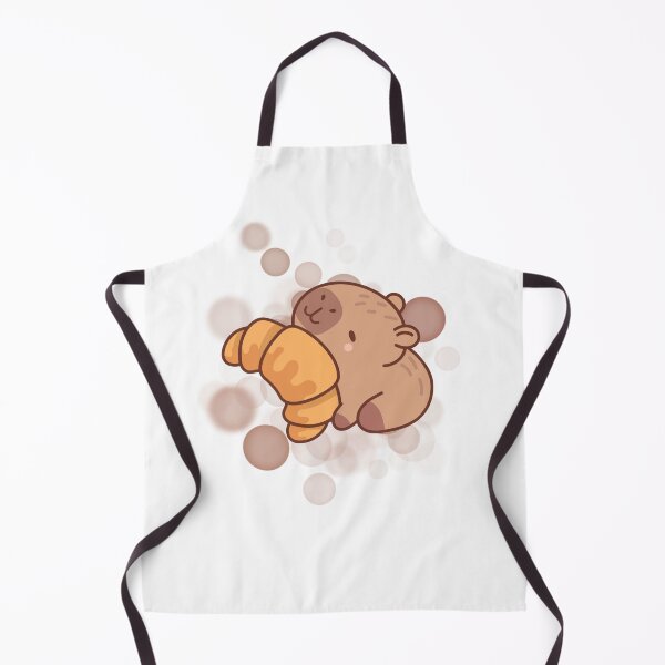 Item preview, Capybara Holding a Croissant – Cute Illustration designed and sold by iamKRUK.