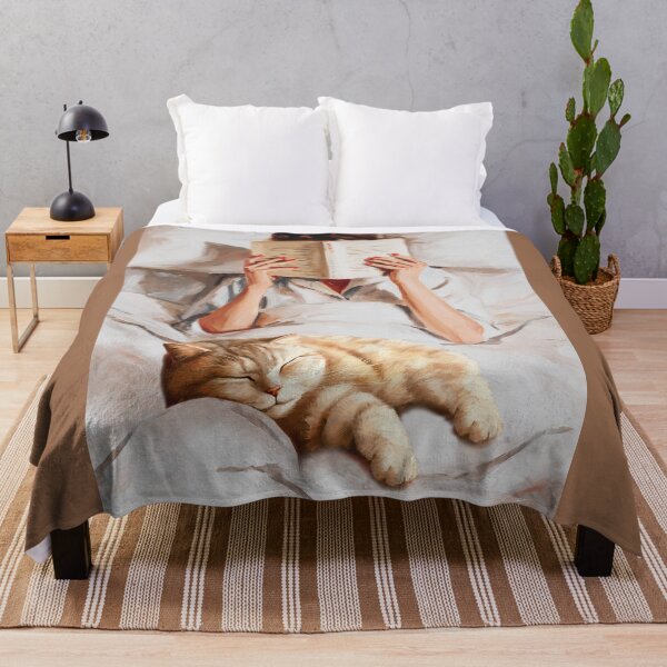 Item preview, THERE IS NOTHING LIKE A WARM BED - A GOOD BOOK AND A SWEET CAT designed and sold by Tammera.