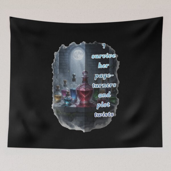 Item preview, Champion of Dark Romance Fun, Survive Page Turners Plot Twists Potion Witch Moon Fantasy Art designed and sold by DarkRomanceMom.