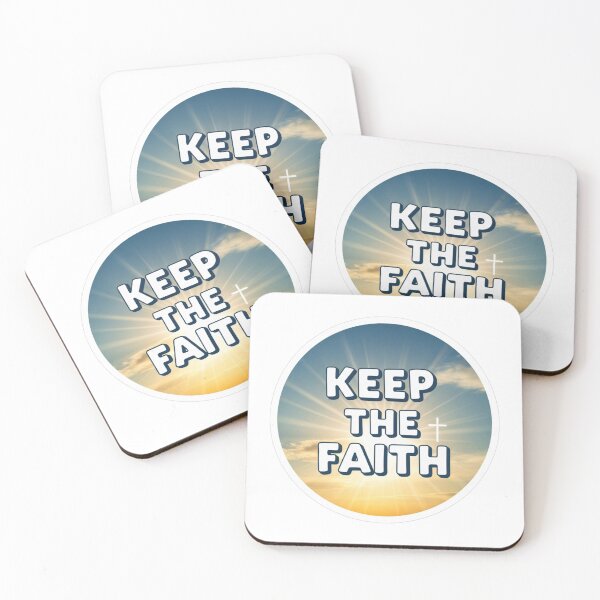 Item preview, Keep the Faith – Christian Quote with Blue Sky Background and Sun Rays designed and sold by Illustrated Faith.