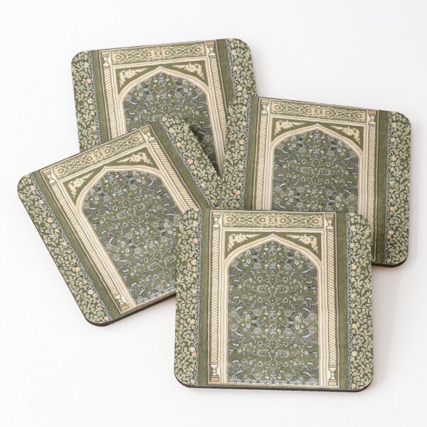 Item preview, Powered by Salah: Floral Mihrab Islamic Prayer Rug Art (Forest Green V.2) designed and sold by D-Islamic.