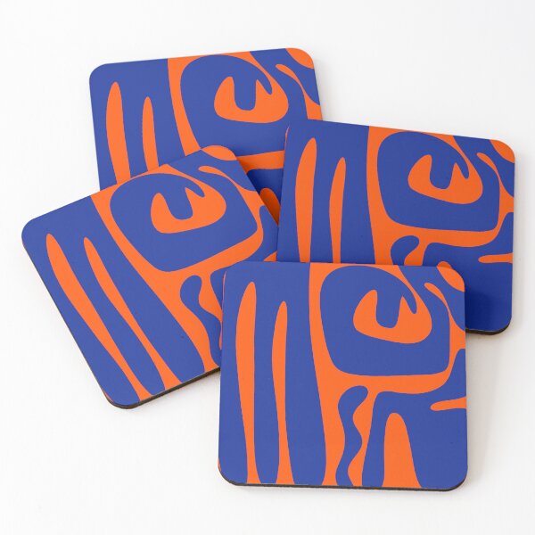 Item preview, Mid Century Modern Abstract Kwaito Pattern in Bright Blue and Orange designed and sold by kierkegaard.