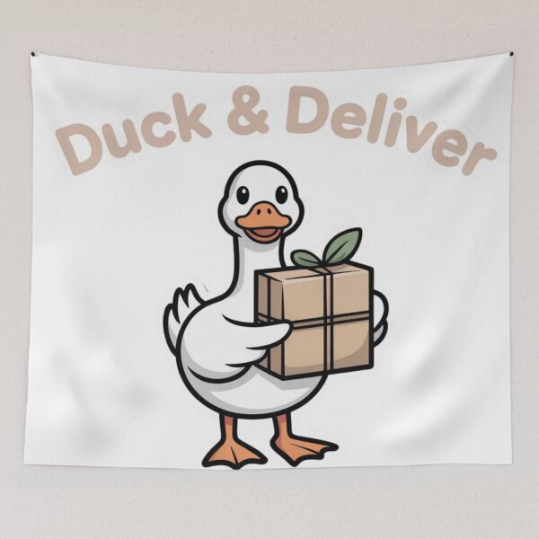 Item preview, Cute Duck Delivery - "Duck & Deliver" Animal Humor Art designed and sold by Designorado.