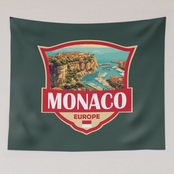 Item preview, Monaco Illustration Retro Badge designed and sold by KrisSidDesigns.