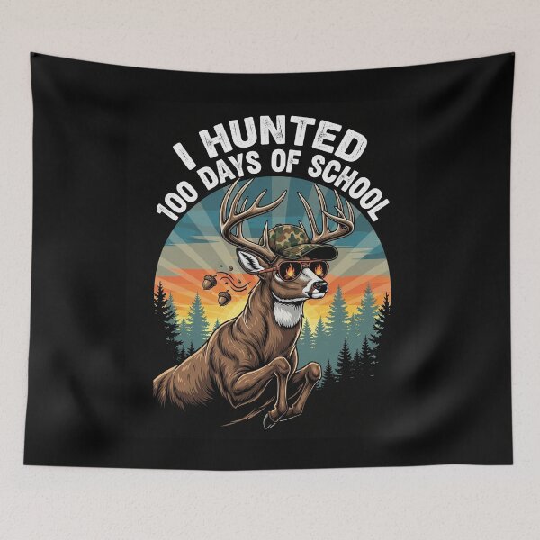 Item preview, Leaping 8-Point Buck 100 Days School Hunter Profile designed and sold by JaaCreativeShop.