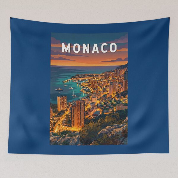 Item preview, Monaco Illustration Travel Art Vintage designed and sold by KrisSidDesigns.