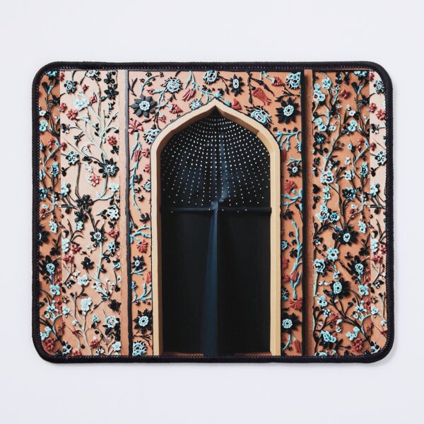 Item preview, Sacred Arch: Floral Mihrab Prayer Rug Art (3D terracotta floral V.2) designed and sold by D-Islamic.