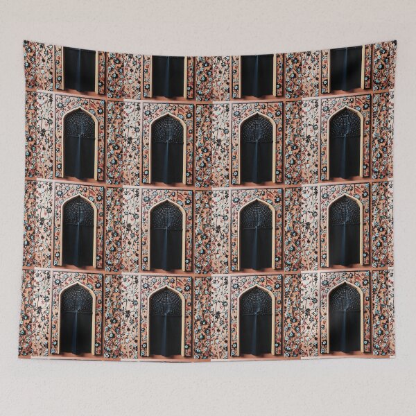 Item preview, Sacred Arch: Floral Mihrab Prayer Rug Art (3D terracotta floral V.2) designed and sold by D-Islamic.