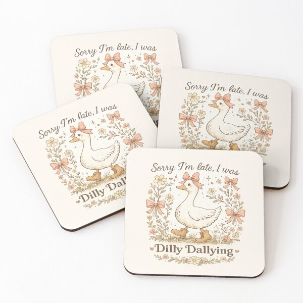 Item preview, Sorry I'm Late Dilly Dallying Cute Coquette Duck designed and sold by DigitalMomy.