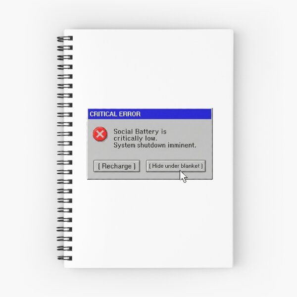 Item preview, Social Battery Critical Error - Retro 90s Aesthetic UI designed and sold by Pingi-shop.