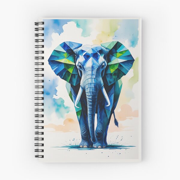 Item preview, Geometric Blue Elephant designed and sold by GOLDENGARDENART.