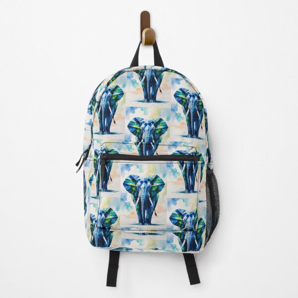 Item preview, Geometric Blue Elephant designed and sold by GOLDENGARDENART.