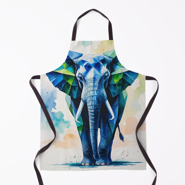 Item preview, Geometric Blue Elephant designed and sold by GOLDENGARDENART.
