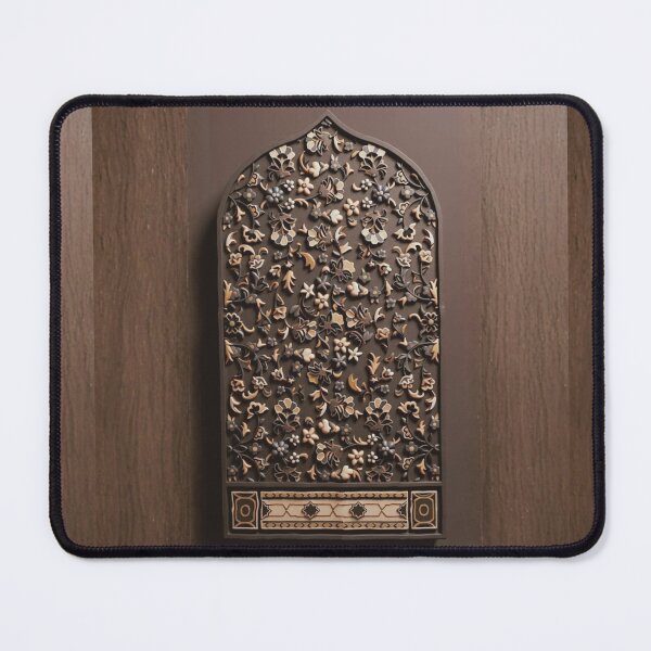Item preview, Sacred Arch: Floral Mihrab Islamic Prayer Rug Art (3D reliefs in wood V.2) designed and sold by D-Islamic.