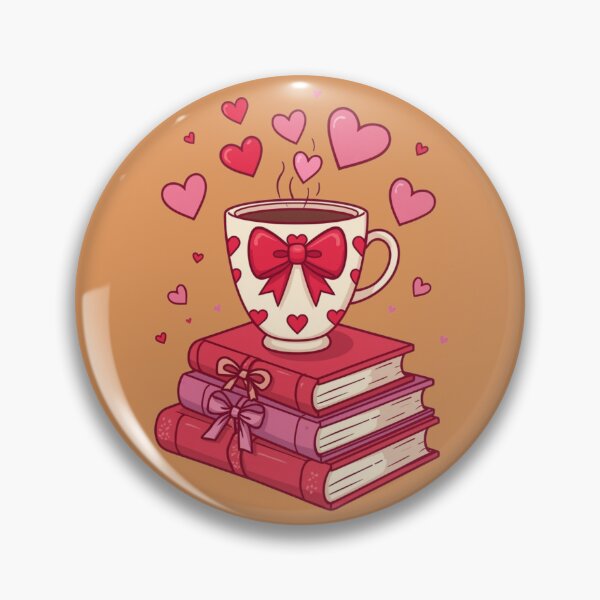Item preview, Cozy Books and Coffee Valentine Heart Illustration designed and sold by MyWittyThings.