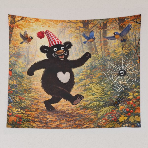 Item preview, Cheerful Bear Strolling in Autumn Woods designed and sold by cuprum.