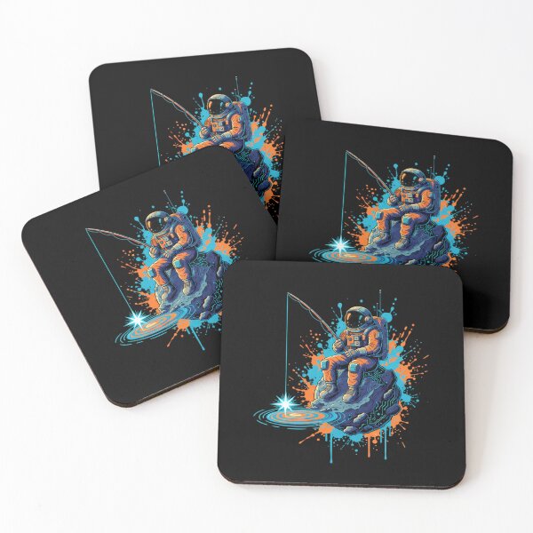 Item preview, Star Fishing - Cute Neon Astronaut Art designed and sold by ImpactVibe.