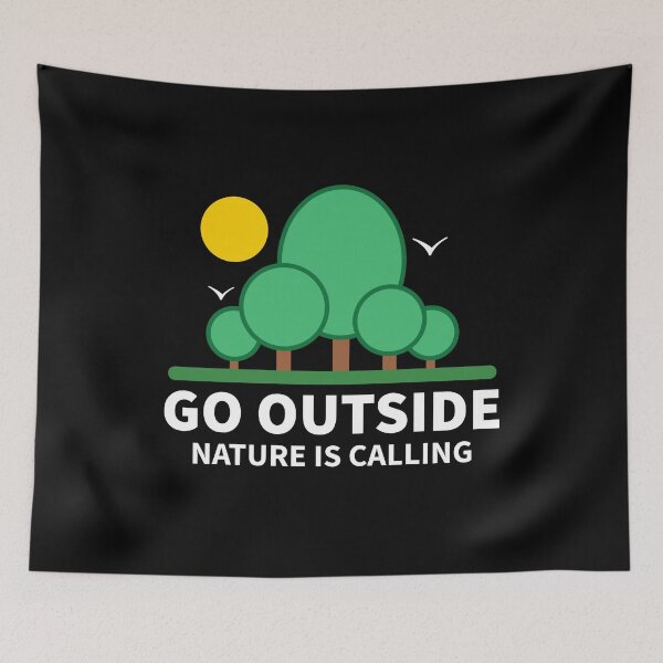 Item preview, Go Outside Nature Is Calling - Motivational Outdoor Quote designed and sold by Shape Snip Studio.