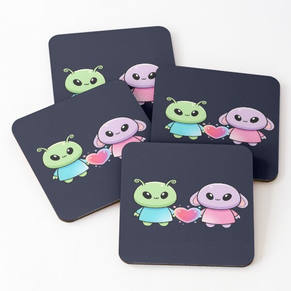 Item preview, Cute Alien Couple In Love - Universal Connection designed and sold by Dakson Design - Fantasy Art.