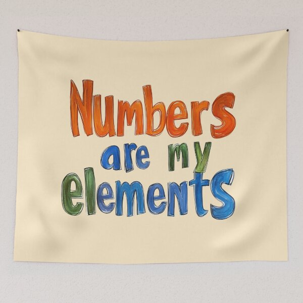 Item preview, Hand-Drawn "Numbers are my elements" Typography designed and sold by SyberGen.