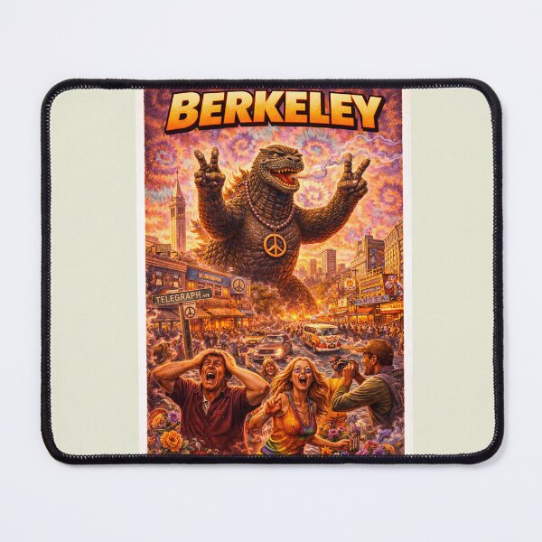 Item preview, Peace Monster invades Berkeley, California comic book poster  designed and sold by PIXEL POP DESIGNS - Beyond the Norm!.