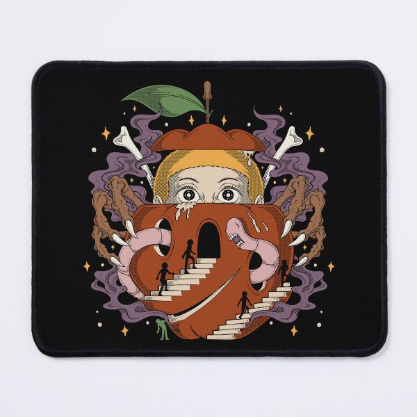 Item preview, Surreal retro apple world with stairs worms and fantasy characters designed and sold by Faissal Thomass.