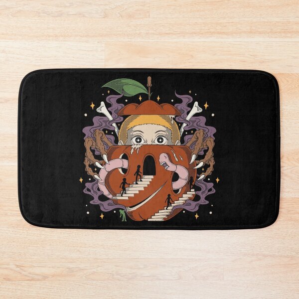 Item preview, Surreal retro apple world with stairs worms and fantasy characters designed and sold by Faissal Thomass.