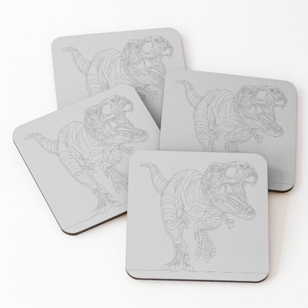 Item preview, Arte lineal de T-Rex: silueta minimalista de dinosaurio designed and sold by 1LineMS.