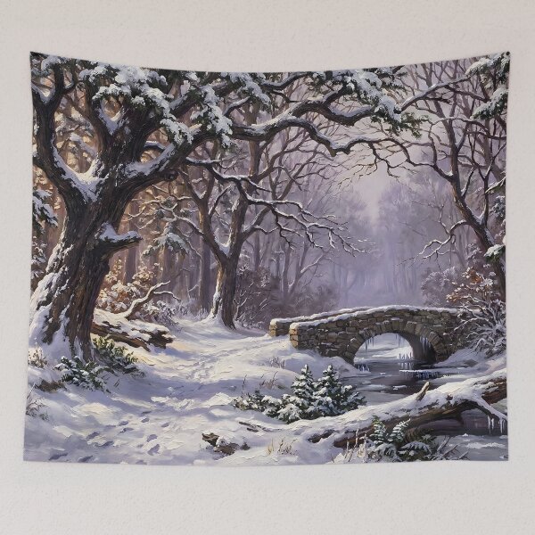 Item preview, Elegant Winter Forest Scene ❄️ Old Money Snowy Woods Landscape | Moody Classical Ambience designed and sold by DesignAnother.