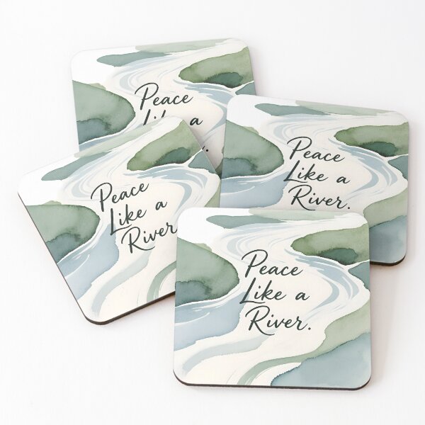 Item preview, Peace Like a River | Abstract Watercolor Blue & Green designed and sold by NewMercyStudio.