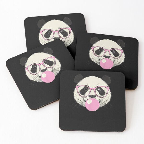 Item preview, Panda With Pink Glasses Blowing BubbleGum designed and sold by salmzouriart.