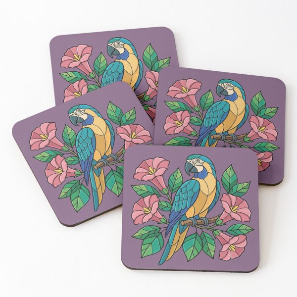 Item preview, Blue Throated Macaw Floral Garden designed and sold by BirdsnStuff.