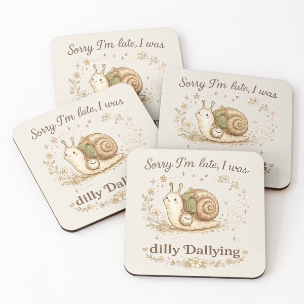 Item preview, Sorry I'm Late Dilly Dallying Cute Snail designed and sold by DigitalMomy.