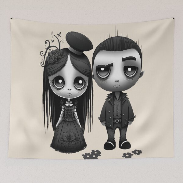 Item preview, Spooky Cute Gothic Couple designed and sold by BetOova.
