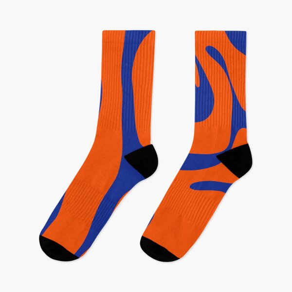 Artikelvorschau, Abstraktes Kwaito-Muster im Mid-Century-Modern-Stil in kräftigem Orange und Blau entworfen und verkauft von kierkegaard.