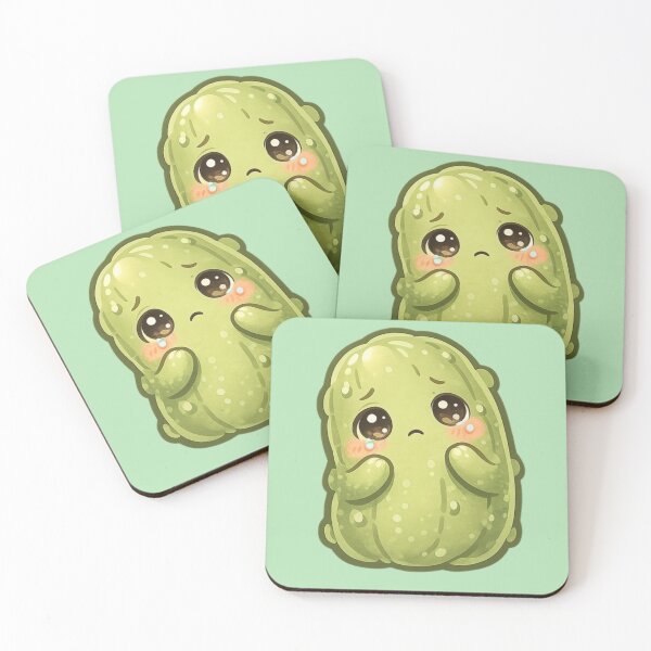 Item preview, Relatable Kawaii Pickle Sticker – Emotional Cute Charm designed and sold by MeghannsMinimalMeals.