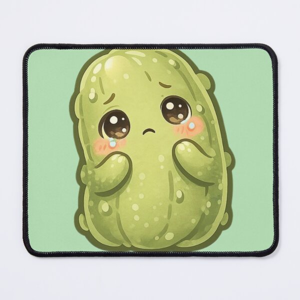 Item preview, Relatable Kawaii Pickle Sticker – Emotional Cute Charm designed and sold by MeghannsMinimalMeals.