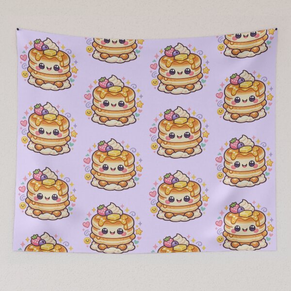 Item preview, Cute Kawaii Pancake Stack Sticker – Adorable Breakfast Food Illustration designed and sold by MeghannsMinimalMeals.