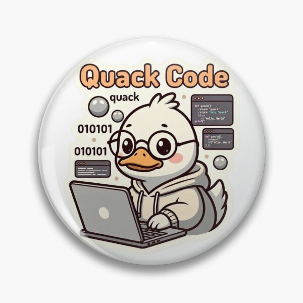 Item preview, “Quack Code – Adorable Duck Programmer with Laptop & Binary Humor” designed and sold by Designorado.