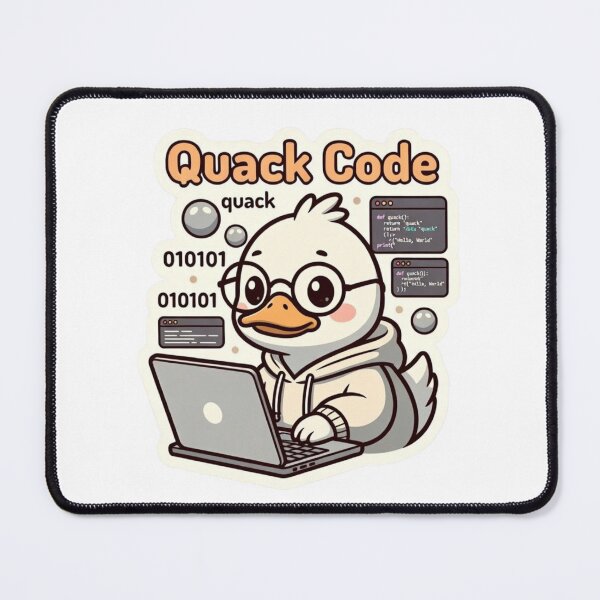 Item preview, “Quack Code – Adorable Duck Programmer with Laptop & Binary Humor” designed and sold by Designorado.