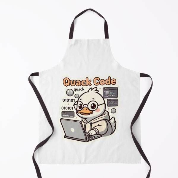 Item preview, “Quack Code – Adorable Duck Programmer with Laptop & Binary Humor” designed and sold by Designorado.