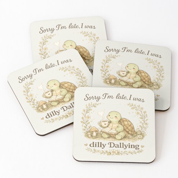 Item preview, Sorry I'm Late Dilly Dallying Turtle Reading Book designed and sold by DigitalMomy.