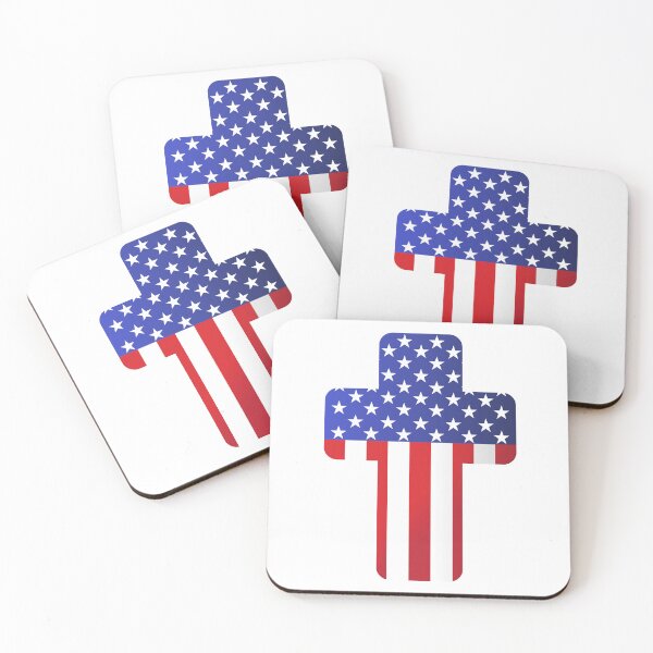 Item preview, Cross with USA flag designed and sold by di-Vera-Rosati.