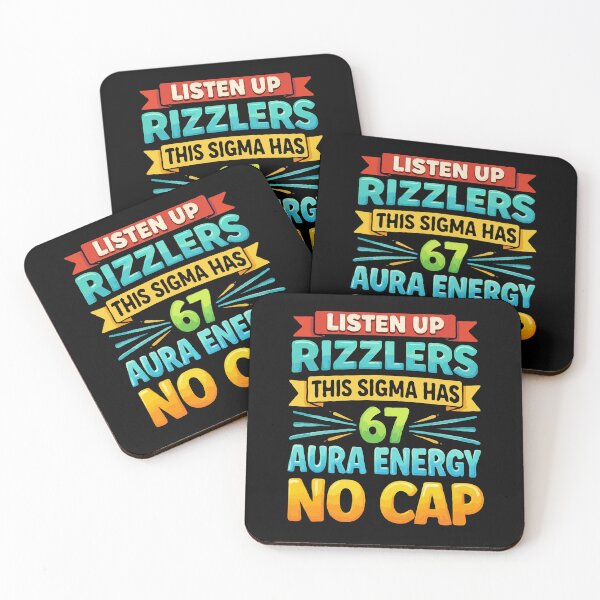 Item preview, Listen Up Rizzlers This Sigma Has 67 Aura Energy No Cap | Viral Gen Z Meme Typography Design designed and sold by BrainBubbleArt.