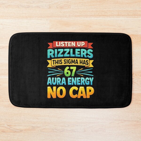 Item preview, Listen Up Rizzlers This Sigma Has 67 Aura Energy No Cap | Viral Gen Z Meme Typography Design designed and sold by BrainBubbleArt.
