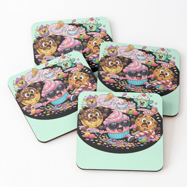 Item preview, Hilarious Kawaii Dessert Party – Cupcakes, Donuts & Cookies Cartoon – Stickers, Mugs & Prints designed and sold by MeghannsMinimalMeals.